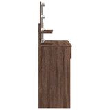 Dressing Table with LED Brown Oak 100x40x130 cm 848205