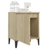 Bed Cabinets with Metal Legs Sonoma Oak 40x30x50 cm 805840
