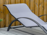 3 Pieces Lounge Chair Set Metal Frame Garden Outdoor Recliner Sunbathing Chair with Table, Light T3398P314692