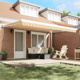 Retractable Awning Orange and white 450 x 300 cm Fabric, Metal 3330862
