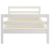 Bed Frame without Mattress White 90x190 cm Single Solid Wood Pine 821635
