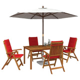 5-Piece Garden Dining Set Natural Solid Acacia Wood 3434570