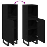 Bathroom Cabinet Black Oak 30 x 30 x 100 cm Engineered Wood 862886