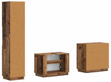 3 Piece Bathroom Cabinet Set HOORN Old Wood Engineered Wood 3417475