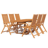 Garden Dining Set Brown Solid Acacia Wood Large Foldable 3079639