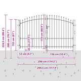 Double Gate with Lock Woerden Grey 299.5 x 224.5 cm Steel 42008848