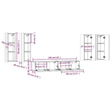 6 Piece TV Cabinet Set Grey Sonoma Engineered Wood 3114348