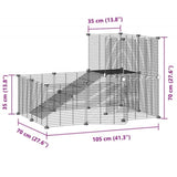 20-Panel Pet Cage with Door Black 35x35 cm Steel 3114061