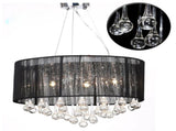 Chandelier with 85 Crystals Black 60344