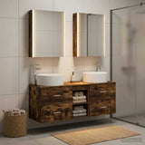 Bathroom Furniture Set 5 pcs Smoked Oak 3407091
