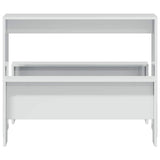 3 Piece Dining Table and Bench set High Gloss White Engineered Wood 855534