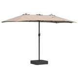 Garden Parasol Taupe 385 x 209 x 244 cm Polyester and Steel 42003278