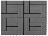 Decking Tile 11 pcs Grey 30 x 30 cm WPC 42046661