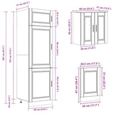 8 Piece Kitchen Cabinet Set "Porto" Smoked Oak Engineered Wood 3314816