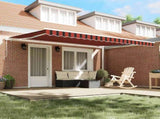 Retractable Awning Manual Orange and Brown 450 x 300 cm 3081623
