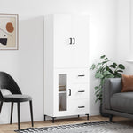 Highboard White 69.5x34x180 cm Engineered Wood 3195955