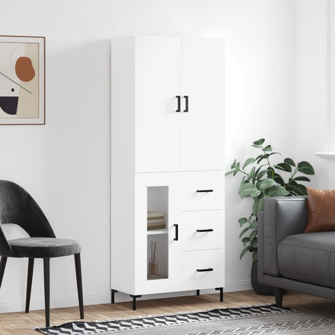 Highboard White 69.5x34x180 cm Engineered Wood 3195955