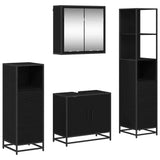 Bathroom Furniture Set 4 pcs Black Oak Engineered Wood 3402377