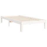 Bed Frame without Mattress White Single Solid Wood Pine 3193627