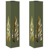 Solar LED Pathway Light 2 pcs Olive Green Cold Rolled Steel 879803