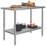 51190 Kitchen Work Table 120x60x85 cm Stainless Steel