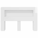 Headboard Cabinet with Storage High Gloss White Engineered Wood 8001286