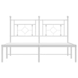 Metal Bed Frame without Mattress with Headboard White 135x190cm 374387