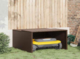 Robot Mower Garage Brown 86x90x52/57 cm Poly Rattan 365405