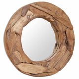 Decorative Mirror Teak 60 cm Round 244560