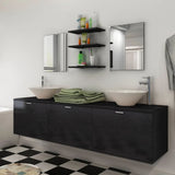 Bathroom Cabinet Black, White Engineered wood, Ceramic Large 272233