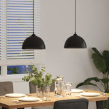 Pendant Lamps 2 pcs Height Adjustable E27 Black 30 cm Metal 4103451