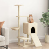 Cat Tree with Sisal Scratching Posts Cream 130.5 cm 172040