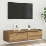 TV Cabinet with LED Lights Artisan Oak 100X35.5x25 cm 860246