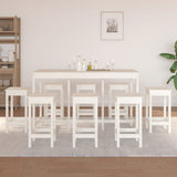 9 Piece Bar Set White Solid Wood Pine 3124718