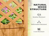 Wooden Raised Garden Bed with Trellis, Liner, Drainage Holes, for Vine Climbing Plants, Flowers, 83 T3398P320202