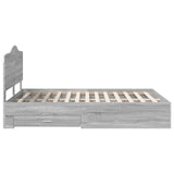 Bed Frame with Drawer Grey Sonoma 140 x 200 cm Engineered Wood 3413599