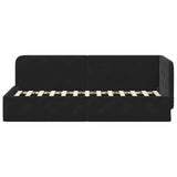 Corner Bed Frame with Headboard Black 80 x 200 cm Velvet 42016518