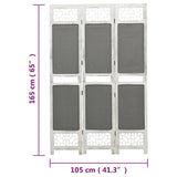 3-Panel Room Divider Grey 105x165 cm Fabric 338554