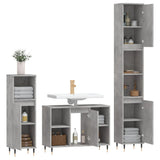 ZNTS 3 Piece Bathroom Furniture Set Concrete Grey Engineered Wood 3190295