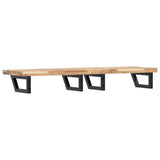 Basin Shelf Wall Mounted Steel and Solid Wood Acacia 3302707