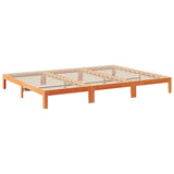 Family Bed Frame No Mattress Wax Brown 270x200 cm Solid Wood Pine 3324570