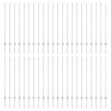 Embedded Fence Post 44 pcs Silver 160 cm Powder-Coated Steel 3335957