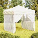 ZNTS Folding Party Tent with Sidewalls Cream 2x2 m 93508