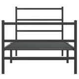 Metal Bed Frame without Mattress with Footboard Black 90x200cm 355376