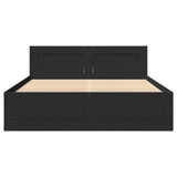 Bed Frame with Headboard without Mattress Black 120x190 cm Small Double 3295605