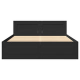 Bed Frame with Headboard without Mattress Black 120x190 cm Small Double 3295605