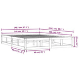 Bed Frame without Mattress White 140x200 cm Solid Wood 820797