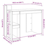 Office Desk Black 103.5x56.5x94 cm Engineered Wood 847976