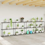 3-Tier Plant Stand Black 400 x 32 x 104 cm Steel 42021343