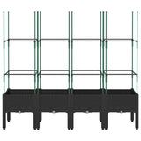 Garden Planter with Trellis Black 160x40x142.5 cm PP 367963
